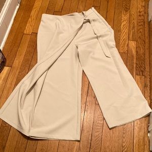 Wide leg pants with skirt flap
